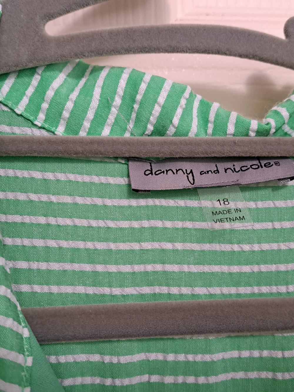 Danny & Nicole Green Striped Tiered Maxi Dress - Picture 4 of 4